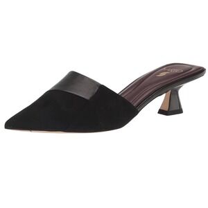 SARTO by Franco Sarto Dune pointed-toe kitten Black‎ Leather & Suede Mules, 8M